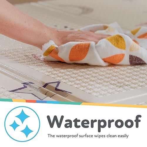 Nuby Reversible Baby Floor Mat, 77" x 58" - Foldable and Lightweight Baby Play Mat for Floor - Easy Storage and Travel - Stars and Sky