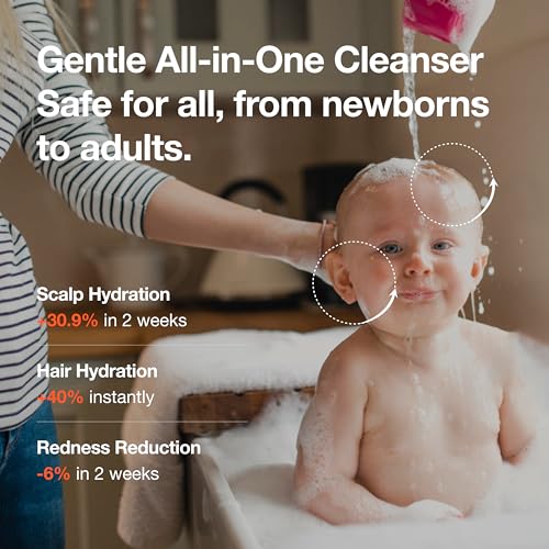 Lyanature SHAMPOO & BATH – Tear-Free 2-in-1 Organic Korean Baby Shampoo & Wash, Vegan Cleanser for Hair, Face & Body, Gentle, EWG Verified, Non-Toxic (10.82 fl oz / 320g)