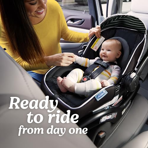 Graco® SnugRide Lite LX Infant Car Seat, Lightweight Rear-Facing Seat for Babies 4–30 lb, 4-Position Adjustable Base, LATCH Installation & ProtectPlus Engineered, Studio