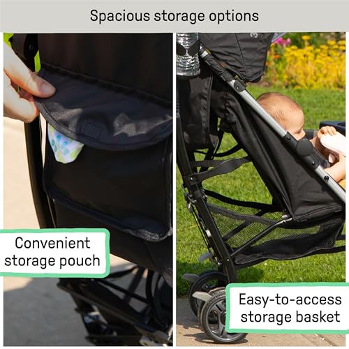 3Dlite Convenience Stroller, Gray – Lightweight Stroller with Aluminum Frame, Large Seat Area, 4 Position Recline, Extra Large Storage Basket – Infant Stroller for Travel and More