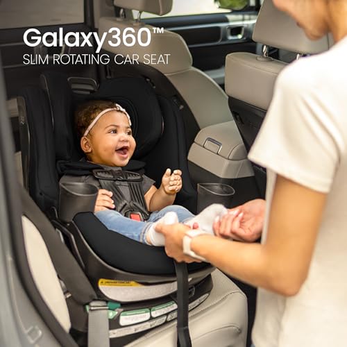 Britax Galaxy360 Slim Rotating Convertible Car Seat, 2-in-1 Rotating Car Seat for Infants & Toddlers with 360 SwivelSmooth Steel Ring, Extended Rear-Facing and ClickTight Installation – Raven Black