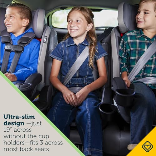 Safety 1st EverSlim 4-in-1 Convertible Car Seat, SecureTech Chest Clip, Ultra-Slim, 4-Mode Infant to Booster, Baby Car Seat, 5-100 lbs, Memory Foam, Office Space