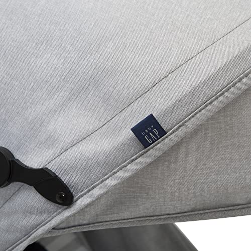 babyGap Classic Stroller - Lightweight Stroller with Recline, Compact Fold & Removable Parent Organizer - Made with Sustainable Materials, Grey Stripes
