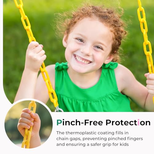 DECORLIFE Toddler Swing, Baby Swing Outdoor –High Back Full Bucket Swing Set, 330lb Capacity, Safety Design, Plastic-Coated Chains and Quick-Snap Carabiners for Backyard, Playground