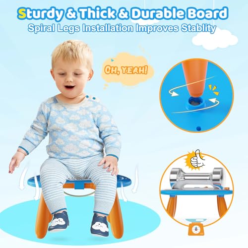 Kikidex Magnetic Drawing Board, Toddler Girl Toys for 1-3 Year Old, Doodle Board Pad Learning and Educational Toys for 1 2 3 Year Old Baby Kids Birthday Gift (Light Blue)