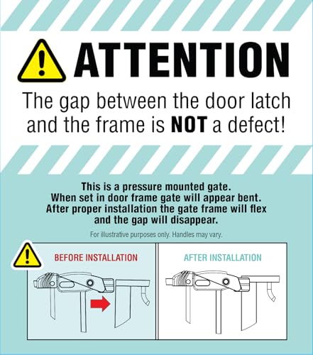 Regalo Safety 29-38.5" Baby Gate for Doorways & Bottom of Stairs, Pressure Mounted Baby Gate with Door for Babies, Toddlers & Pets, Tested & Safe for 30 Years, American Designed, American Owned, Black