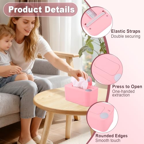 Wipe Warmer, Baby Wipes Dispenser, Large Capacity Baby Wipe Warmer, Wet Wipes Dispenser for Diapers, Wet Wipe Warmer for Home, Car & Travel, USB Rechargeable