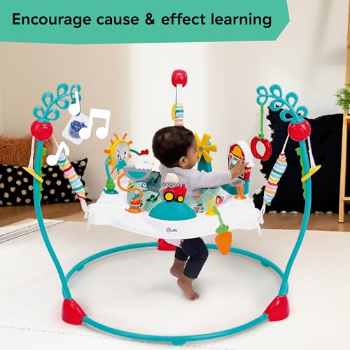 Baby Einstein Farm Explorers Jump & Learn Barnyard 2-in-1 Baby Jumper Activity Center with Interactive Toys, Music, Lights, & Sounds, Ages 6-12 Months
