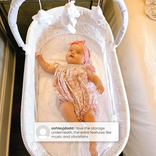Delta Children Curve Bassinet, White/Grey