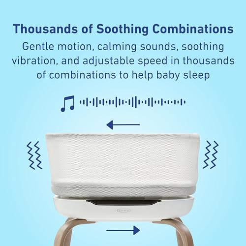 Graco® SmartSense Soothing Baby Bassinet – Smart Newborn Bassinet Detects and Automatically Responds to Baby's Cries – for Newborn Babies to 6 Months