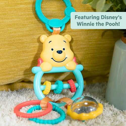 Bright Starts Disney Baby Winnie The Pooh Busy Bear Activity Toy, Unisex Stroller Toy, Newborns & Up