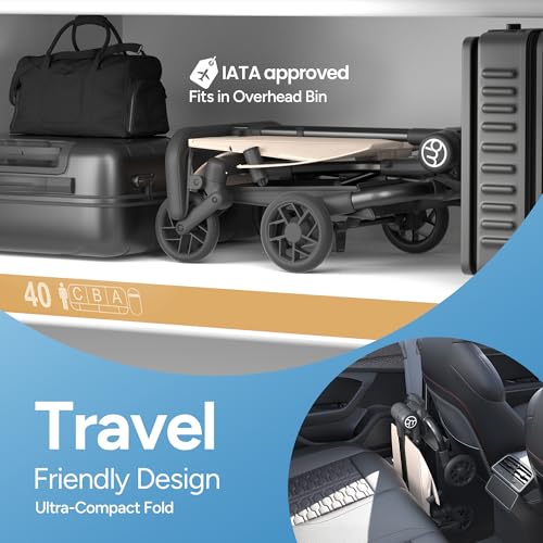 Mompush Jeto Lightweight Travel Stroller – 9.8 lbs Ultra-Compact, One-Hand Fold, Airplane Cabin Approved, All-Terrain Wheels, Smooth Ride for Toddlers, Perfect for Travel & Daily Use