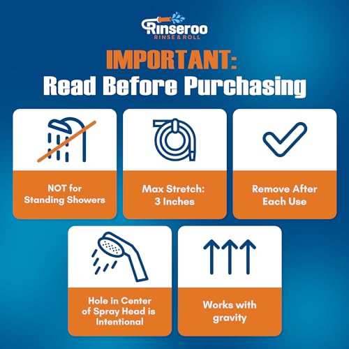 Rinseroo: Slip-On Tub Hose – As Seen on Shark Tank – 5ft Flex Bathtub Faucet Sprayer – Easy Rinse for Pets, Hair & Cleaning – No Installation Needed – Fits Faucets Up to 3” Wide – Mess-Free & Portable