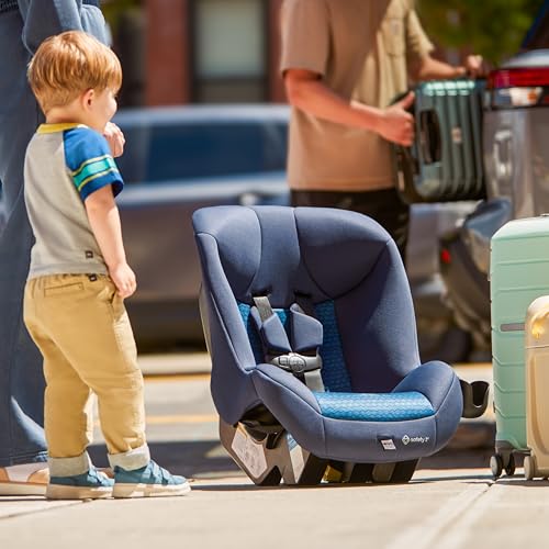 Safety 1st Smooth Ride Convertible Car Seat, 2-in-1 Rear & Forward Facing, 5-40 lbs, 30-50 lbs, Fits 3 Across, Slim Design, Latch, Machine-Washable, Travel-Ready, Crater Lake