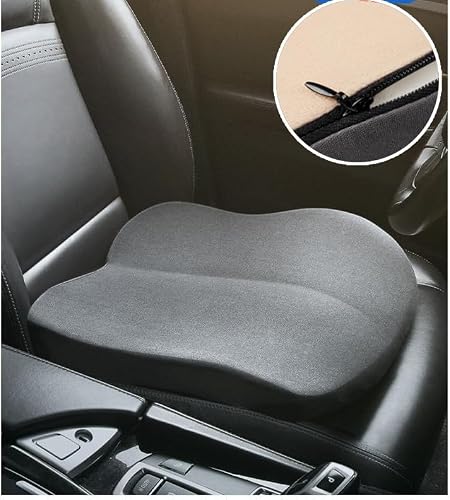 ZHUANXUA Adult Car Booster Seat Cushion, Car Seat Driver Height Boost Mat Memory Foam Car Seat Cushions Pad Improve Driving View Non-Slip 3D Office Chair Cushion Pressure Relief (Pink)