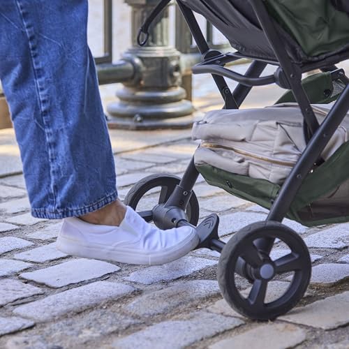 Ingenuity 3Dquickclose CS+ Compact Fold Stroller – Lightweight Stroller with Oversized Canopy, Extra-Large Storage and Compact Fold, Forest