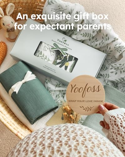 Yoofoss Muslin Swaddle Blankets, Organic Baby Blankets, 47 x 47 Inches Receiving Blanket for Baby Boys and Girls, Baby Essentials for Newborns Soft Breathable