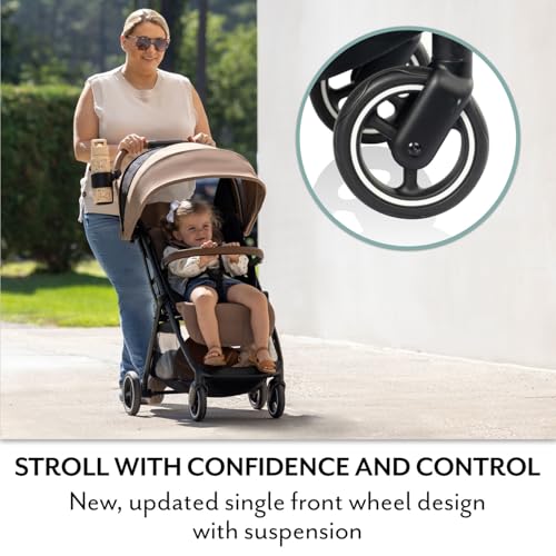 Evenflo Otto+ Travel System w/LiteMax Infant Car Seat, Light Weight, One Hand Gravity Fold (Caramel Tan)