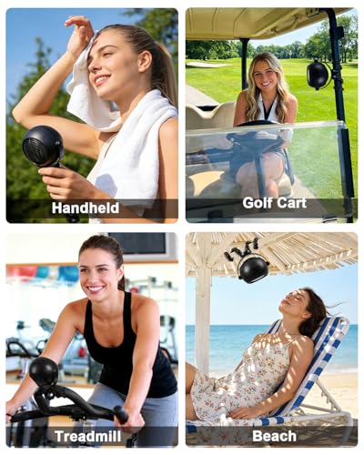 FIALAME Portable Stroller Fan,4000mAh Portable Fan for Stroller Rechargeable with Flexible Tripod,12.5H Battery,3 Speeds,LED Display,360° Rotate,Clip On Fan for Car Seat Fan,Travel,Treadmill