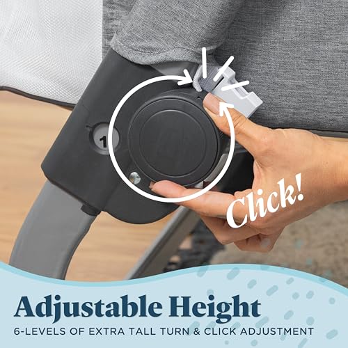 Baby Delight Beside Me Dreamer Bassinet | Bedside Sleeper | 6-Position Height Adjustment | Charcoal Tweed