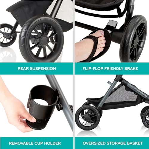 Evenflo Pivot Xpand Modular Travel System with LiteMax Infant Car Seat (Sabino Gray)