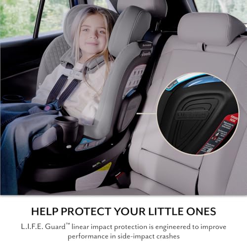 Evenflo Revolve360 Slim 2-in-1 Rotating Car Seat with Green & Gentle Fabric (Travertine)