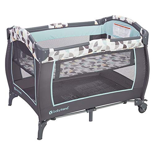 Baby Trend Nursery Center, Portable Playard with Bassinet, Changing Table and Storage Organizer, Trend-E - Foldable and Convertible Travel Play Crib for Babies and Toddlers, Doodle Dots