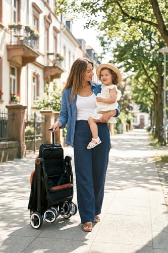 INFANS Lightweight Baby Stroller, Compact Infant with One-Hand Fold, Travel Stroller for Airplane with Cup Holder, Canopy 5-Point Harness Foot Cover for 6-36 Month