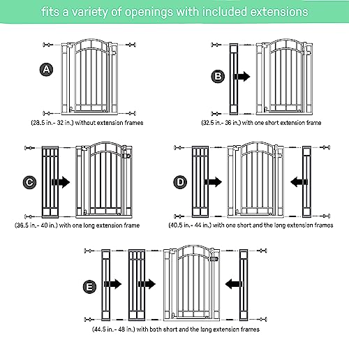 Ingenuity Multi-Use Decorative Extra Tall Walk-Thru Baby Gate, Fits Openings 28.5-48 Inch (Pack of 1), Black Metal, for Doorways and Stairways, 36' Tall Baby and Pet Gate, Black, One Size