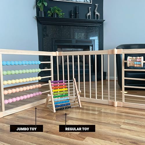 ZETY Natural Wood Baby Playpen – 8 or 10 Panel Foldable Play Yard with Door Panel and Built-in Toys, CPC Certified & SGS Tested