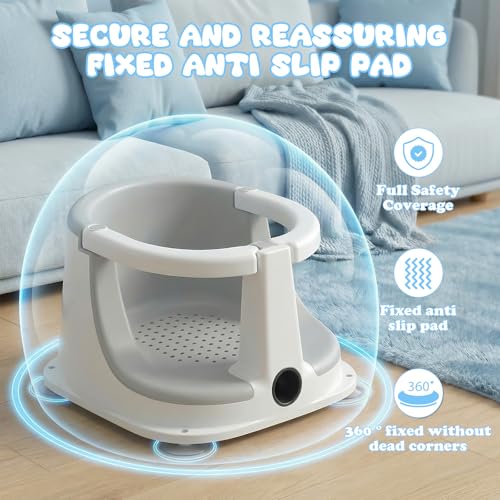 Baby Bath Seat for Babies Sitting Up, Bath Seats Sitting Up for Infant,Safe & Comfortable Toddler Bath Seat, Features an Open Design, Non-Slip Baby Bathtub with 3 Suction Cups(6-24Month)
