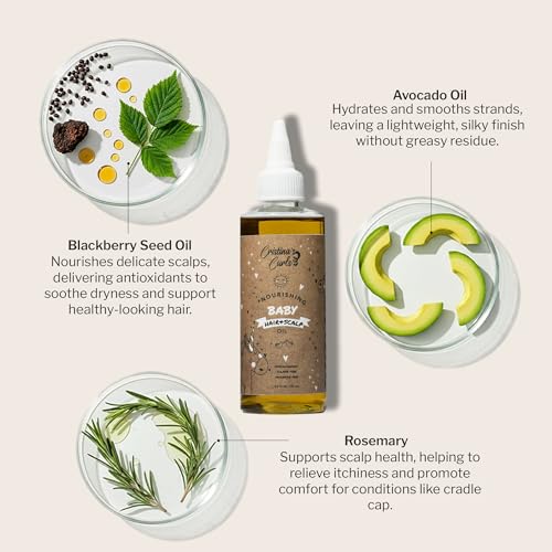 Cristina's Curls Nourishing Baby Hair & Scalp Oil – Lightweight Massage Oil To Loosen Dry Flakes And Seal Softness