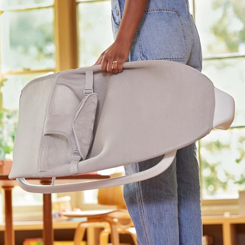 Munchkin® Electric Baby Bouncer & Rocker for Infants, Automatic Baby Rocker Seat with Soothing Sounds, Digital Touch Display, 3 Recline Positions, Grey