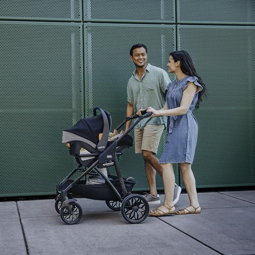 Chicco Corso LE ClearTex Modular Travel System, Corso LE Modular Stroller with KeyFit Max ClearTex Infant Car Seat and Base, Tidal/Blue