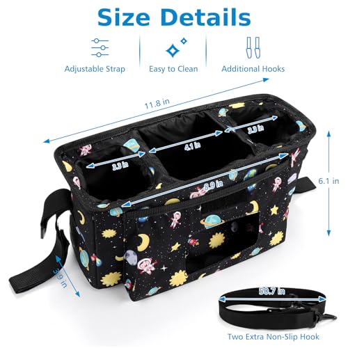 Accmor Universal Stroller Organizer with Insulated Cup Holder and Shoulder Strap, Stroller Bag Caddy Organizer Stroller Accessories for Uppababy, Baby Jogger, Nuna, Doona, Britax Strollers