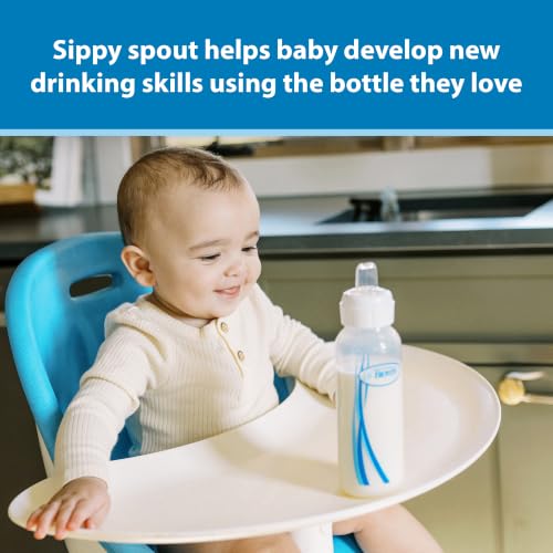Dr. Brown's Anti-Colic Options + Narrow Bottle to Sippy Gift Set with Soft Silicone Sippy Spout, Removable Silicone Handles, Travel Cap and Bottle Brush (Packaging/Brush Color May Vary)