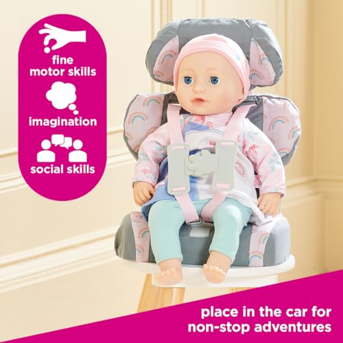 Casdon Grey Car Booster Seat. Dolls Car Booster Seat for Children Aged 3+. Suits Dolls Up to 35cm in Size