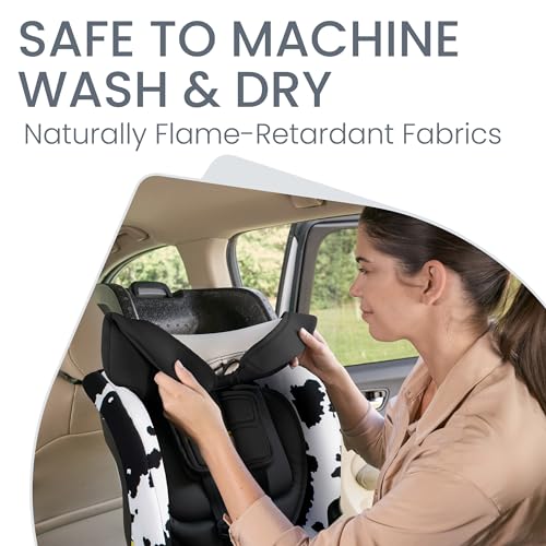 Britax Poplar S Convertible Car Seat, 2-in-1 Car Seat Extended Rear Facing, 17” Slim Car Seat Design with Fast & Easy ClickTight Installation, Anti-Rebound Bar & SafeWash Fabrics — Cowmooflage