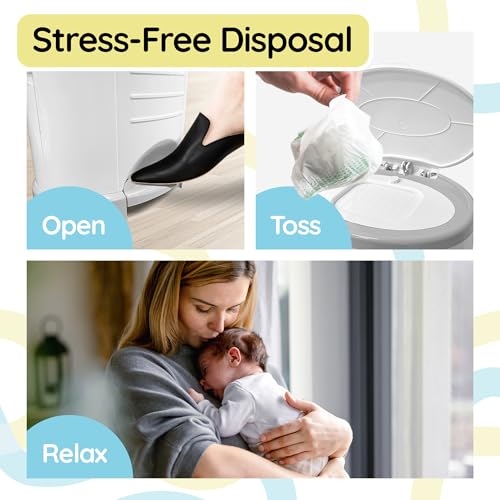 Reli. Diaper Pail Refill Bags Compatible with Dekor Classic (10 Pack) | Diaper Trash Bags with Odor Control | Powder Scent | Strong Liners | Holds 4950 Diapers | Refill Replacement