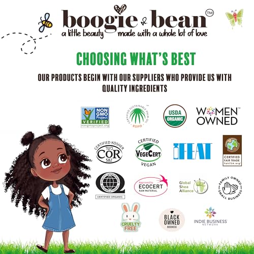 Boogie and Bean Kids Moisturizing Hair Butter for Hair Growth; Natural Hair Products for Black Kids; Infants Curly Hair, Twists and Braids Pomade.