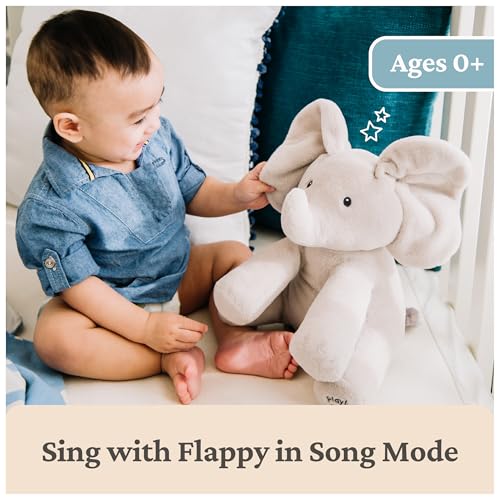 GUND Baby Animated Flappy the Elephant Plush, Singing Stuffed Animal Baby Toy for Ages 0 and Up, Gray, 12"