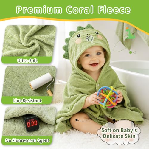 TREENEWBE Toddler Hooded Bath Towels 9PCS