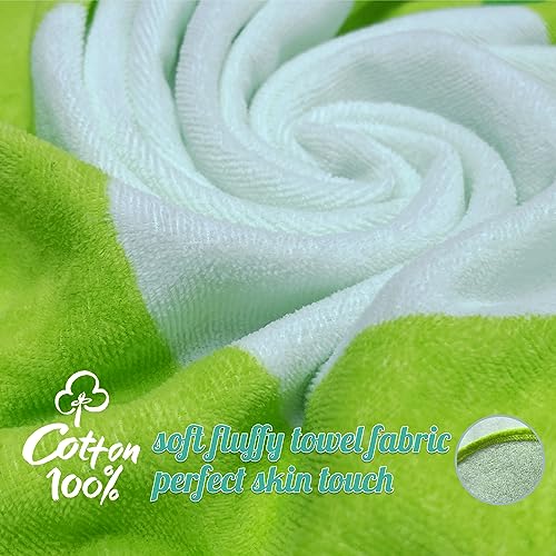 Maleroads Soft Cotton Baby Bath Towel Beach Towel Bathrobe for Kids 0-4 Years (Green Dinosaur, 21.545inch)