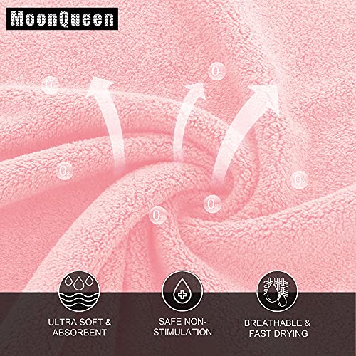 MOONQUEEN Ultra Soft Premium Washcloths Set - 12 x 12 inches - 24 Pack - Quick Drying - Highly Absorbent Coral Velvet Bathroom Wash Clothes - Use as Bath, Spa, Facial, Fingertip Towel (Pink)