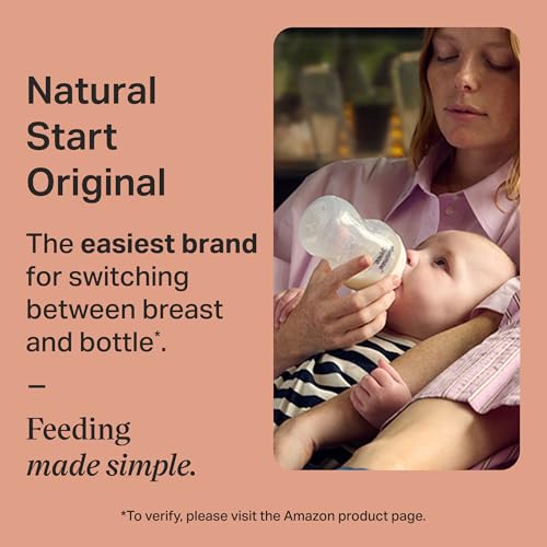 Tommee Tippee Natural Start Anti-Colic 9 oz BPA Free Baby Bottles, 0+ Months, Slow Flow Breast-Like Nipple, Self Sterilizing, Designed for Seamless Transition Between Bottle & Breast, Clear, Pack of 4