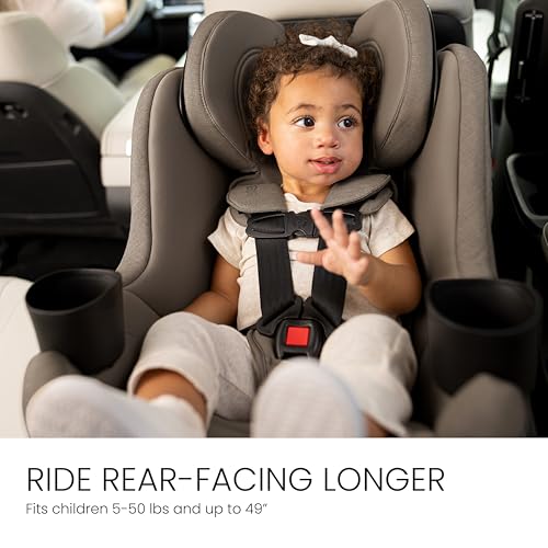 Britax Galaxy360 Slim Rotating Convertible Car Seat, 2-in-1 Rotating Car Seat for Infants & Toddlers with 360 SwivelSmooth Steel Ring, Extended Rear-Facing and ClickTight Installation – Pebble