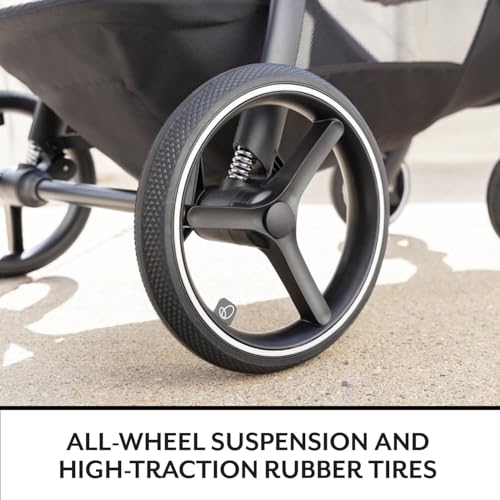 Evenflo Shyft Intuiti+ Travel System Featuring Revolve180 LiteMax NXT Preemie and Infant Car Seat with SensorySoothe and Green & Gentle (Jasper Black)
