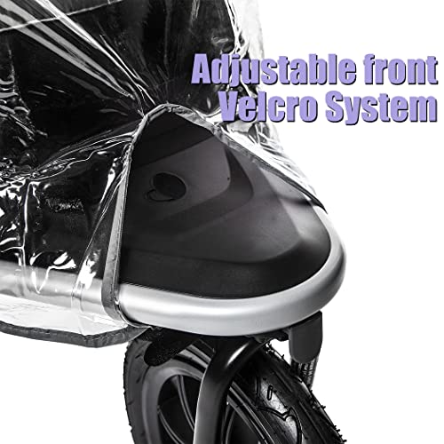 Jeep Jogging Stroller Weather Shield, Baby Rain Cover, Universal Size to fit most Jogging Strollers, Waterproof, Windproof, Ventilation,Protection, Pram,Vinyl, Clear, Plastic