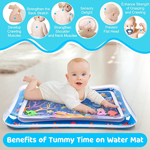 Yeeeasy Tummy Time Water Mat丨Inflatable Tummy Time Water Play Mat for Babies, Infants and Toddlers 3 to 24 Months Promote Development Toys Baby Toys essentials and Gifts