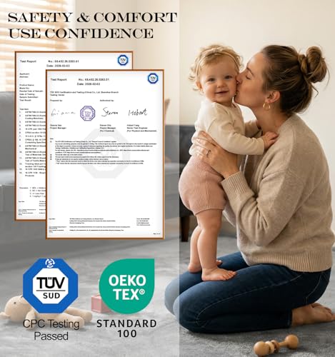 AEOCOO 50x50 Playpen Mat 1.3" Thick Memory Foam Baby Play Mats for Infants Floor Crawling, Toddlers Tummy Time, CloudSoft Velvet Non Slip Cushion, Play Pen, Living Room, Playroom, Tatami Style, Grey